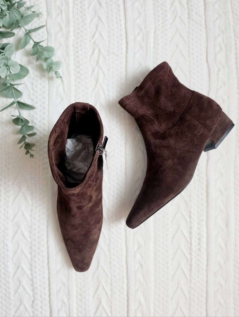 Jason Wu Genuine Leather Suede Ankle Boots Booties Pull On Zipper Brown NWT 10 - Picture 13 of 16